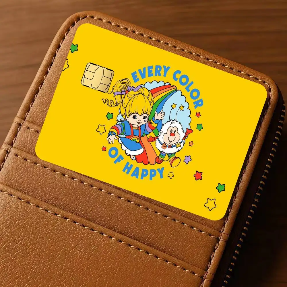 R-Rainbow Cute Brite Print   Spend or Save Funny Shell Ultra Thin No Fade Sticker Cover Film for Debit Credit Card