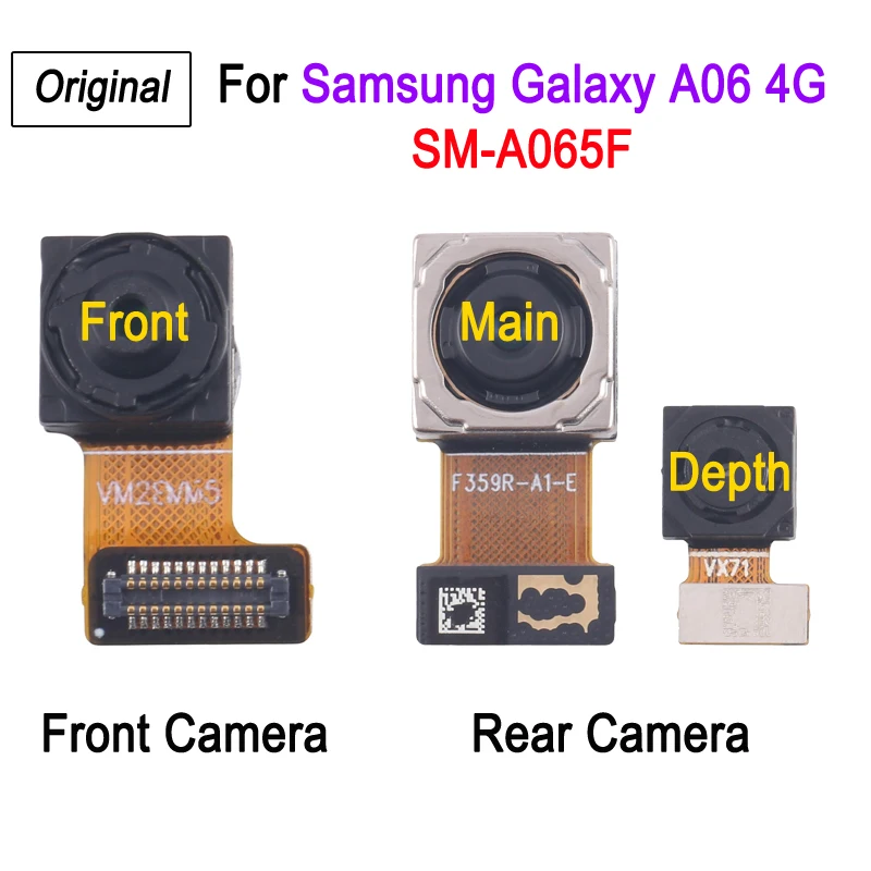 Front / Rear Camera For Samsung Galaxy A06 4G SM-A065F, Front Facing Camera / Depth + Main Back Camera Replacement Part