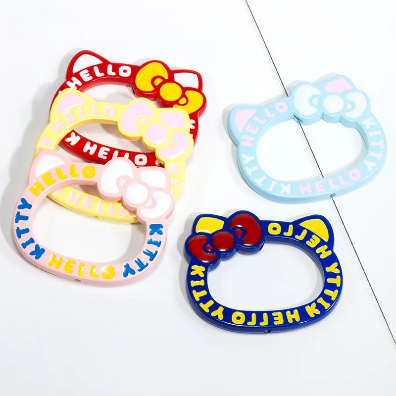 

5pcs Anime Kawaii Hello Kitty Cartoon Beaded Cat Acrylic Colorful Kt Cat Figure Model Beads DIY Jewelry Keychain Accessory Gifts