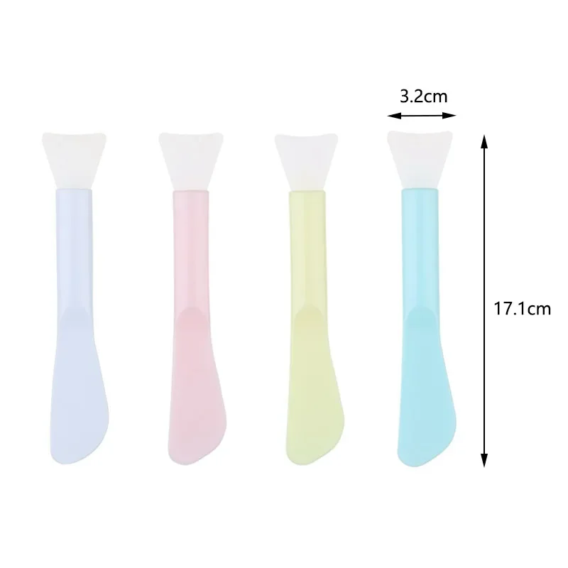 4 pçs cabeça dupla escova de silicone diy mini aplicador de máscara de lama macia dupla utilização escova de máscara facial maquiagem ferramentas de beleza para viagens