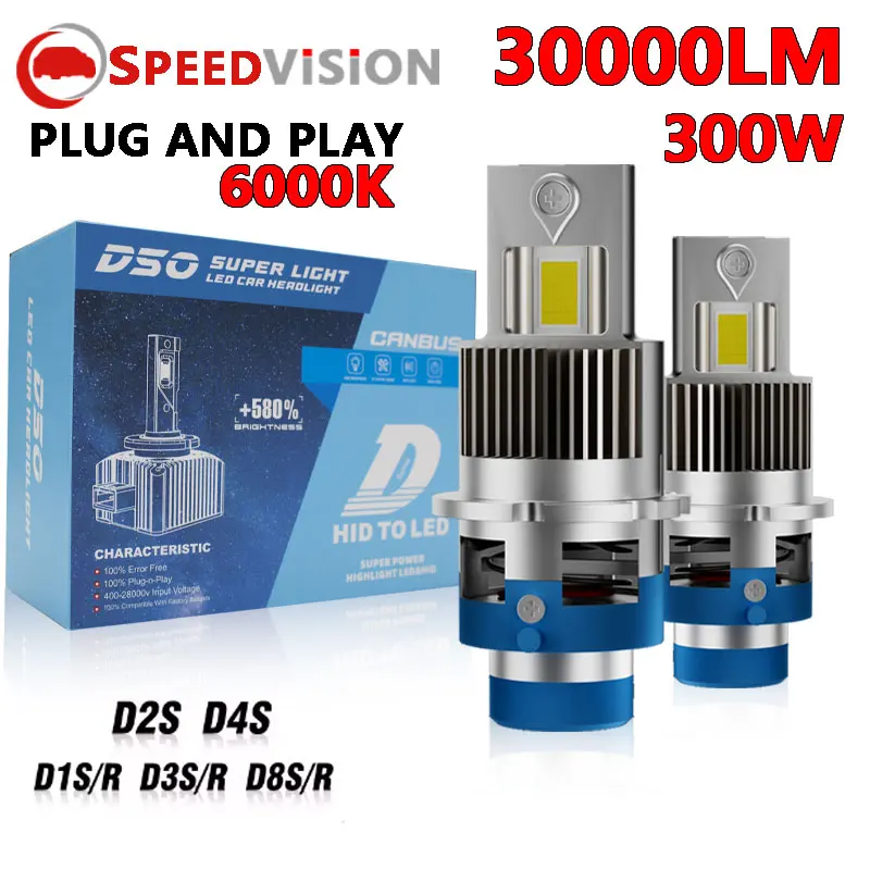 

D2S D4S D2R D4R Led Car Headlight Canbus HID D1S D3S Led Xenon Bulb 1:1 Turbo D1R Led Car Lamp Auto Light 6000K Plug and Play