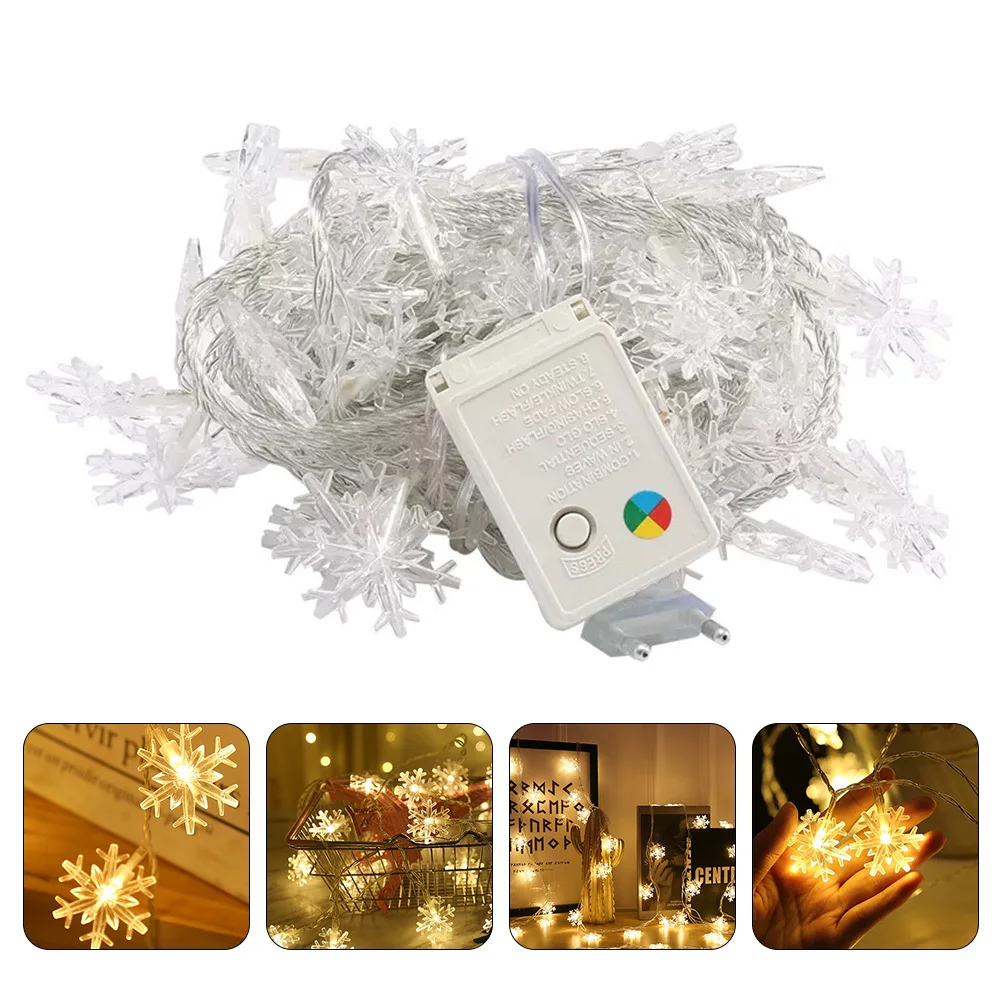 1Pcs Snowflake Lamp String LED Warm Light String Light Christmas Decoration Party Lighting Christmas Tree Ornament