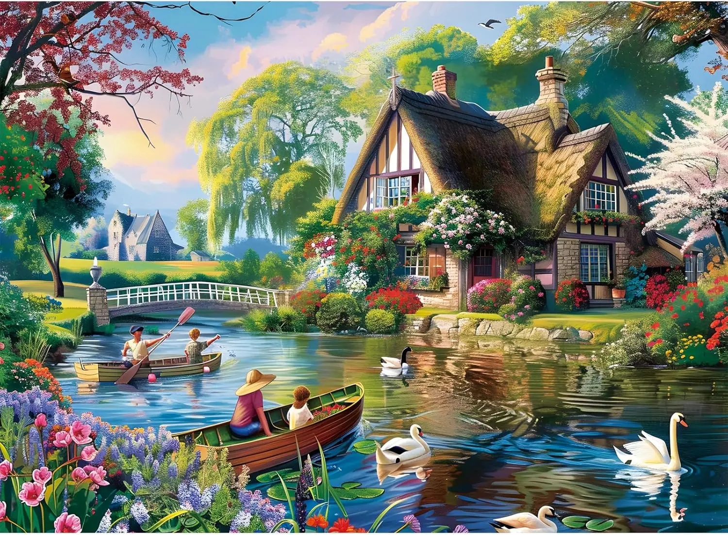 

Various-sized Wooden Jigsaw Puzzles Rafting Vacation , No Dust, Home Decor Birthday Party Gift Toy for Men Women Elders Seniors