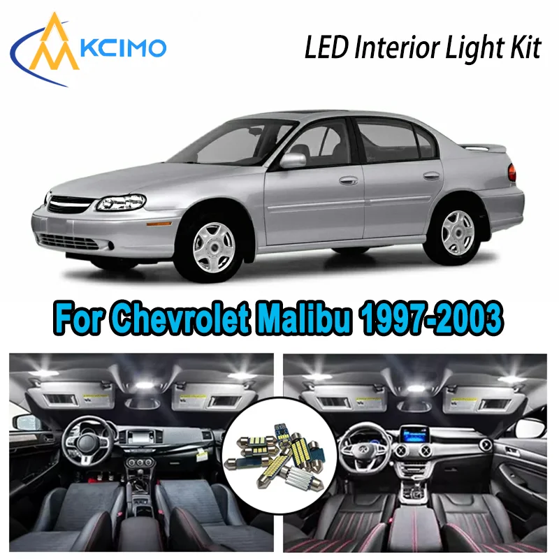 

13pcs High-Quality LED Interior Kit for Chevrolet Malibu 1997-2003 1998 1999 Premium Error-Free Dome Map Trunk Automotive Lamps