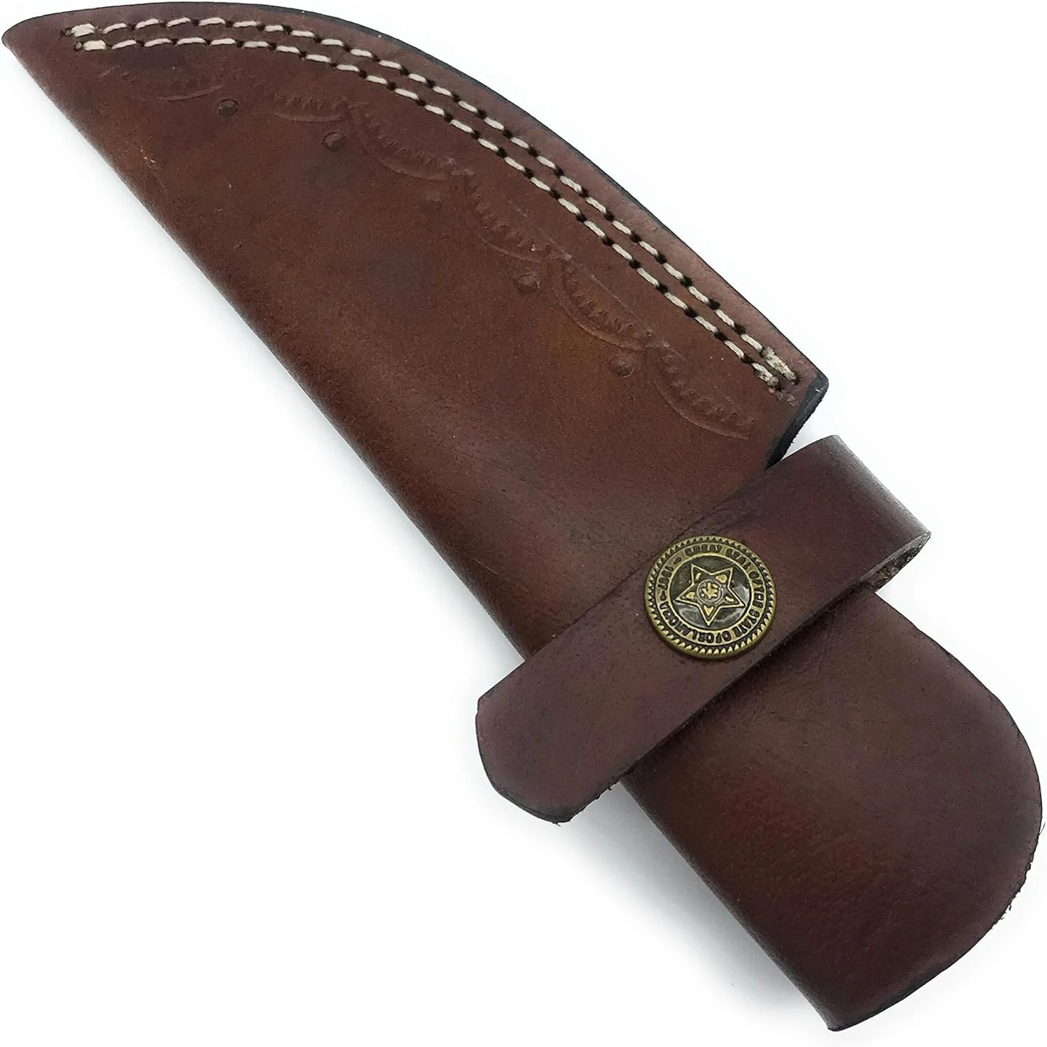 Long Handmade Premium Quality Custom Leather Sheath for 4" Cutting Blade Knife: Durable Authentic Rustic Cowhide, Unique Exquisi