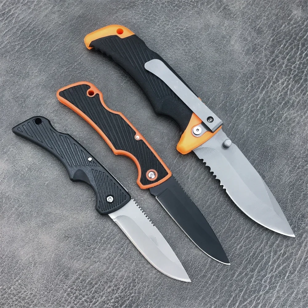 3 Style Outdoor Tactical Hunting Folding Knife Sharp 7Cr13Mov Blade Rubber Handle Practical Camping Hiking EDC Tool for Men