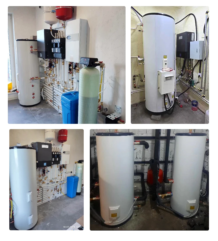 سخان مياه بمصدر هواء من الفولاذ المقاوم للصدأ سعة 400 لتر - كهربائي هجين/طاق شمسي/غاز لإمدادات المياه الساخنة المنزلية والفنادق ​