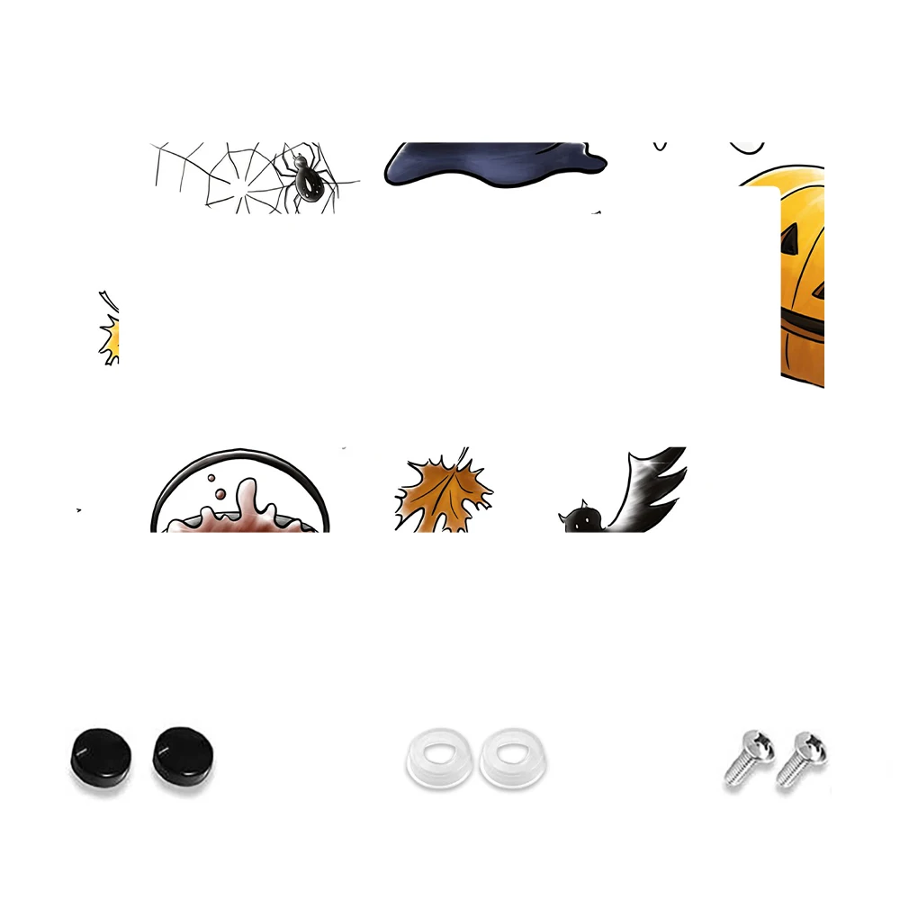 

1pc Black and Orange Halloween Theme 2 Hole License Plate Frame, Aluminum Material, 6x12 Inches, with Screw Kit, Cartoon Spider