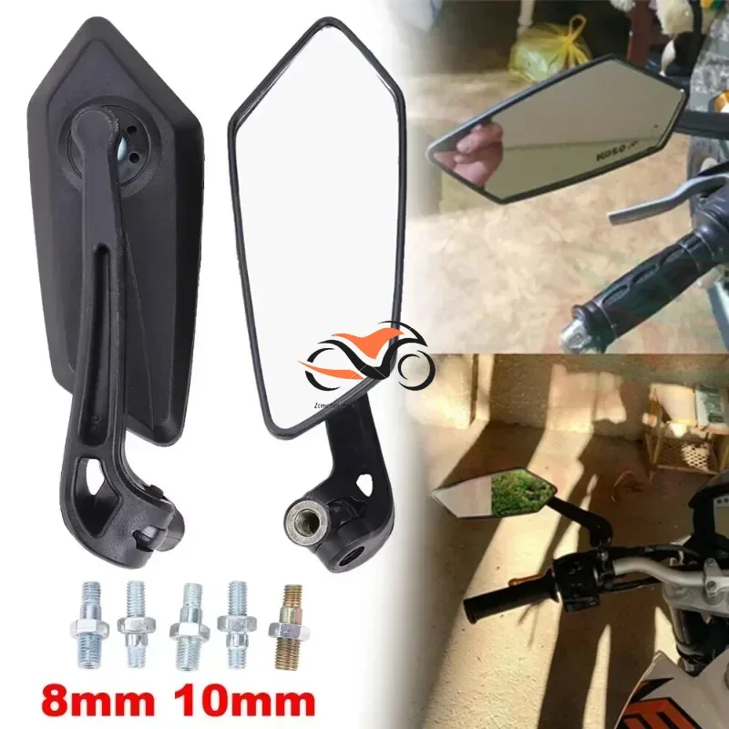 

Motorcycle Handlebar Rearview Rear View Bar End Side Mirrors For Cafe Racer Scooter Motocross 8/10mm Universial Modified Parts
