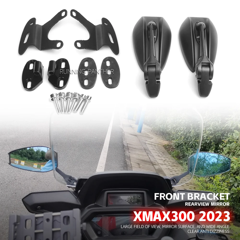 Motorcycle Rear View Side Mirrors For Yamaha XMAX 300 2023 Front Bracket Xmax300 Rearview Holder Rearview Mirrors Bracket