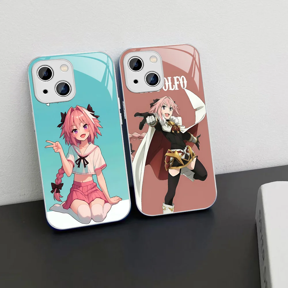 Astolfo Anime Girl Phone Case Tempered Glass For Iphone 14 13 12 11 Pro Mini XS MAX 14Plus X XS XR Fundas image 3