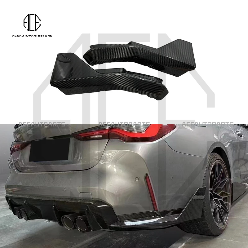 For BMW M3 G80 M4 G82 G83 MP Style Carbon Fiber wrap angle Car Rear Bumper Splitter Corner Trim Cover Rear Chin Body Kit