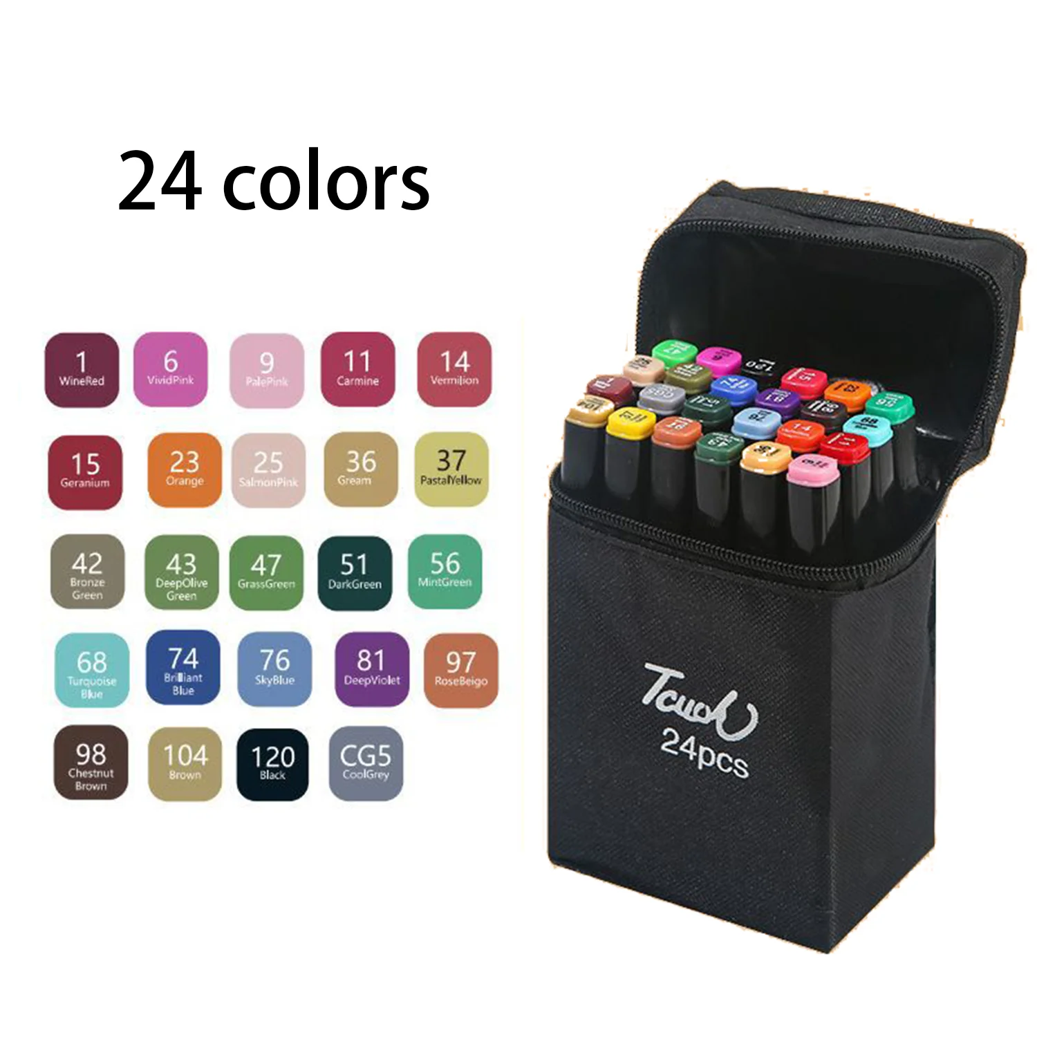 24/168 Colors Manga Brush Marker Pens Set Kawaii Art Supplies for Drawing Sketching Lettering Painting School Stationery