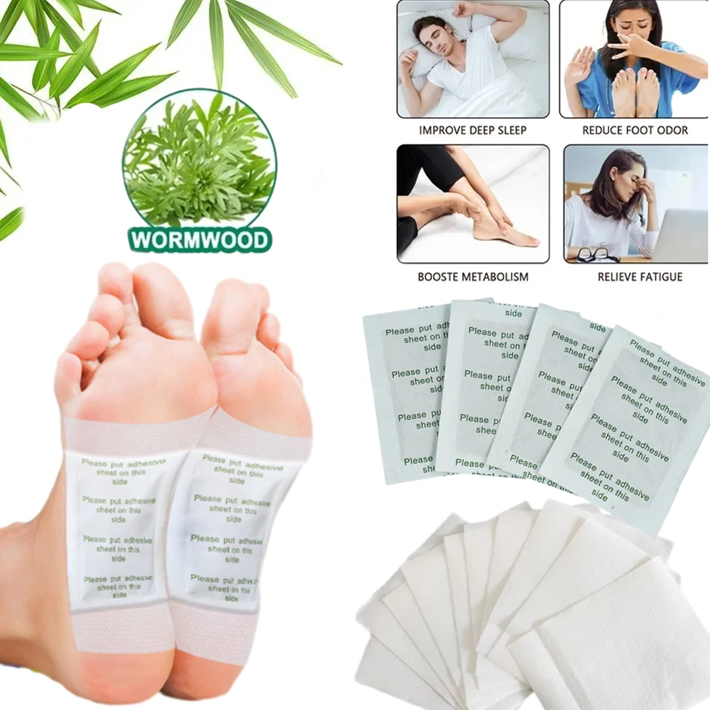 25/10Pair Detox Foot Patch Natural Wormwood Remove Toxin Relax Body Help Sleep Quality Weight Loss Beauty sticker Foot Skin Care