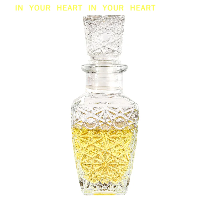 【X】Mini Glass Alcohol Liquor Bottles With Screw Cap  Decanter 1Pcs 50ml Transparent Small Empty Spirit Whisky Wine Bottle