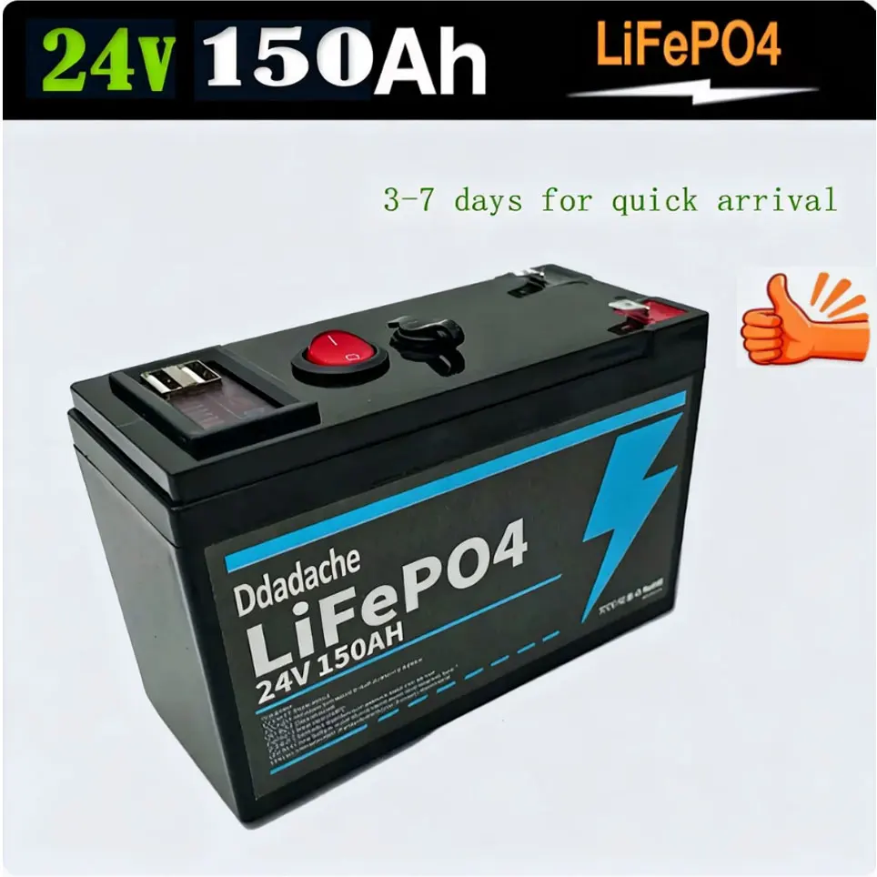 Batterie 24V 150Ah 18650, batterie au Lithium rechargeable pour énergie solaire, batterie de véhicule électrique + chargeur 25.2v 2A ⌛️