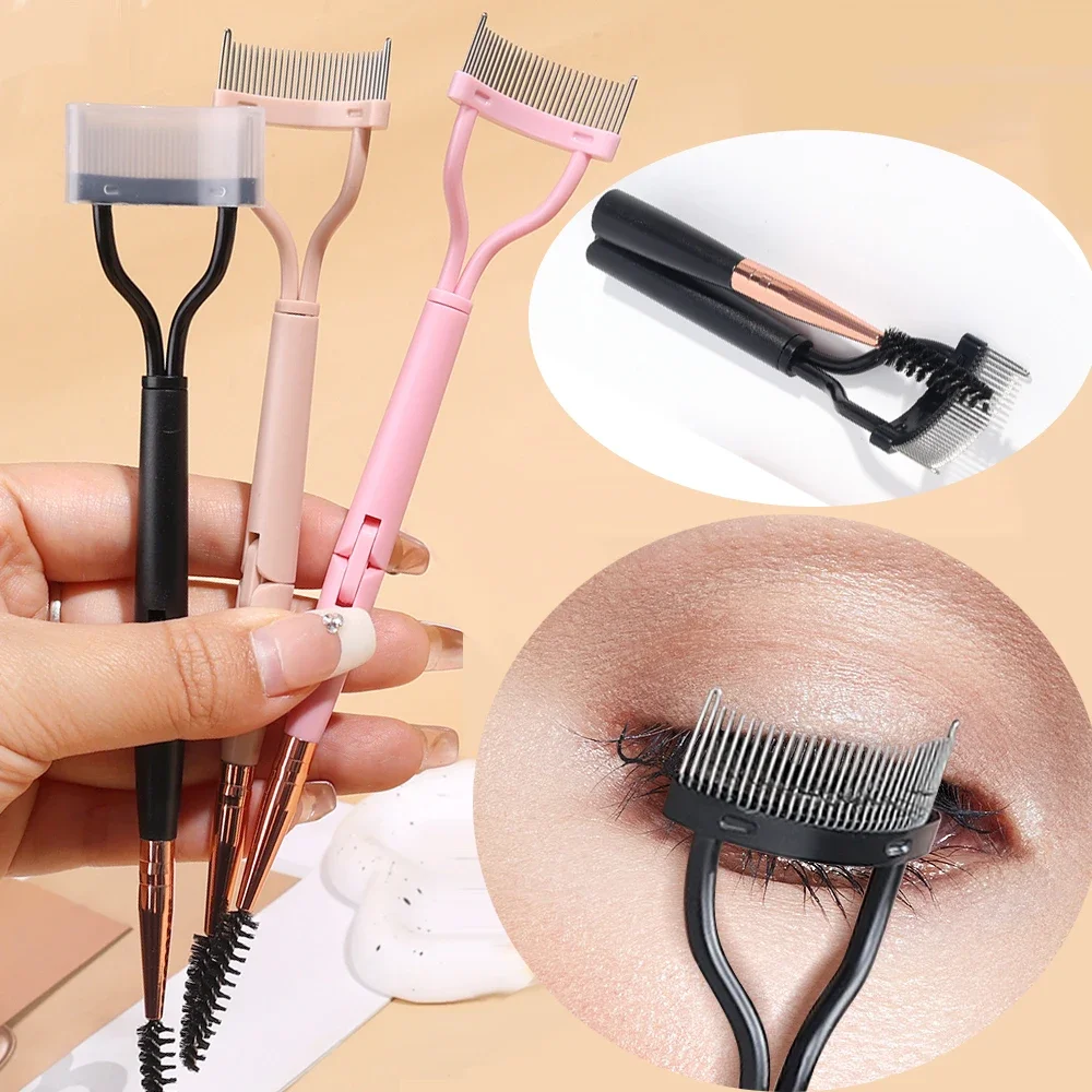 Recourbe-cils en acier inoxydable, séparateur de cils pliable, brosse à cils, peigne, mascara, boucles, beauté, maquillage, outil cosmétique, 1 pièce