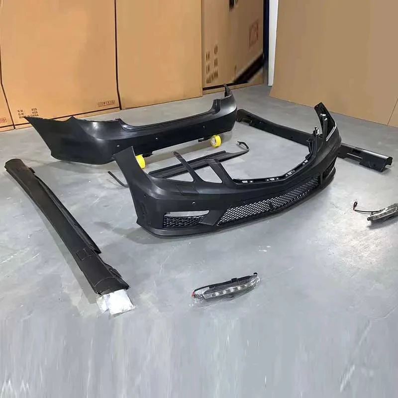 for Bodykit E200 E300 W212 E Class Tuning Upgrade E63 Design Body Kit Spoiler Lip Bumper Hood view 3