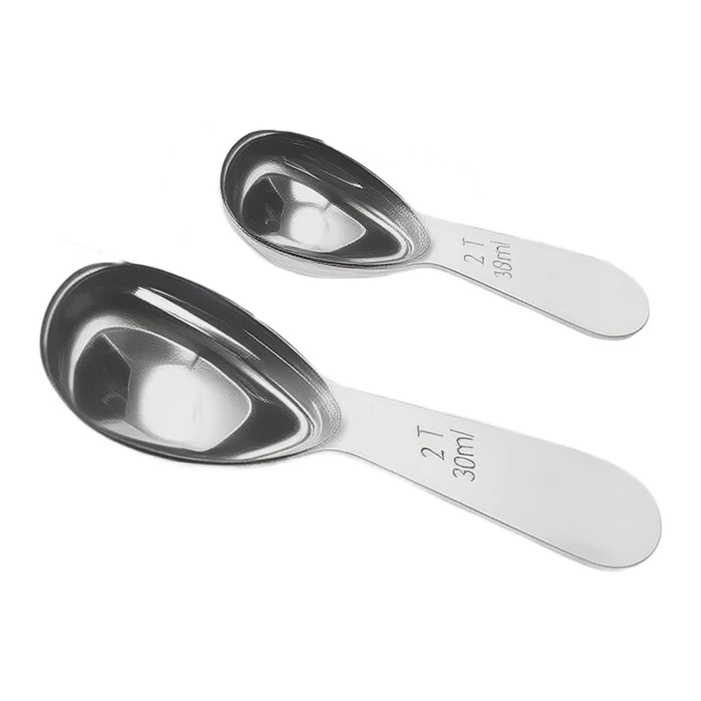 Coffee Measuring Spoons Set Stainless Steel 2pcs with 15ml and 30ml Capacity for Reliable Daily Coffee and Recipe Use