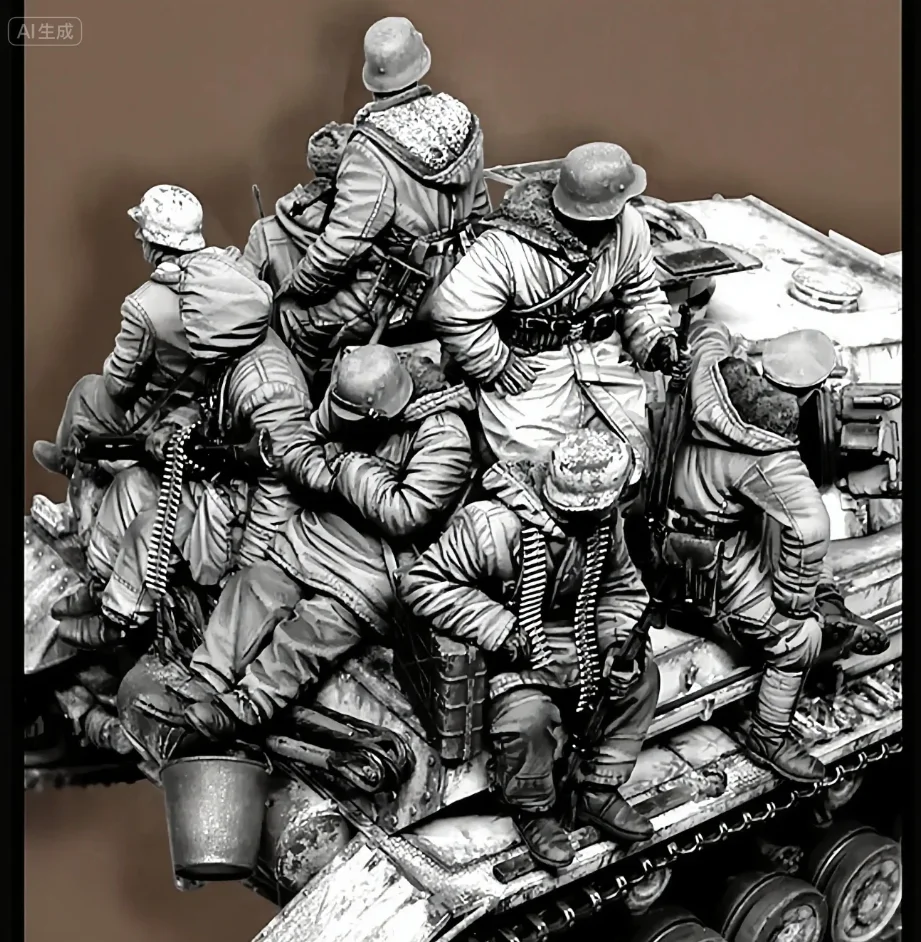 

1/35 Resin model kit colorless self-assembly (8 soldiers) A-2157