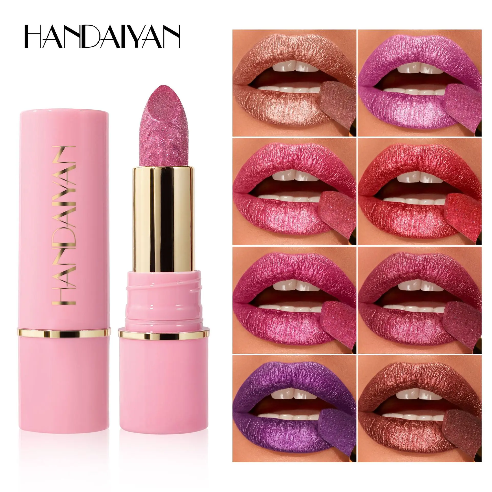 

Diamond Shimmer Matte Lipstick Waterproof Long-Lasting Non-Drying Lip Gloss Hydrating Beauty Makeup for Party / Festival