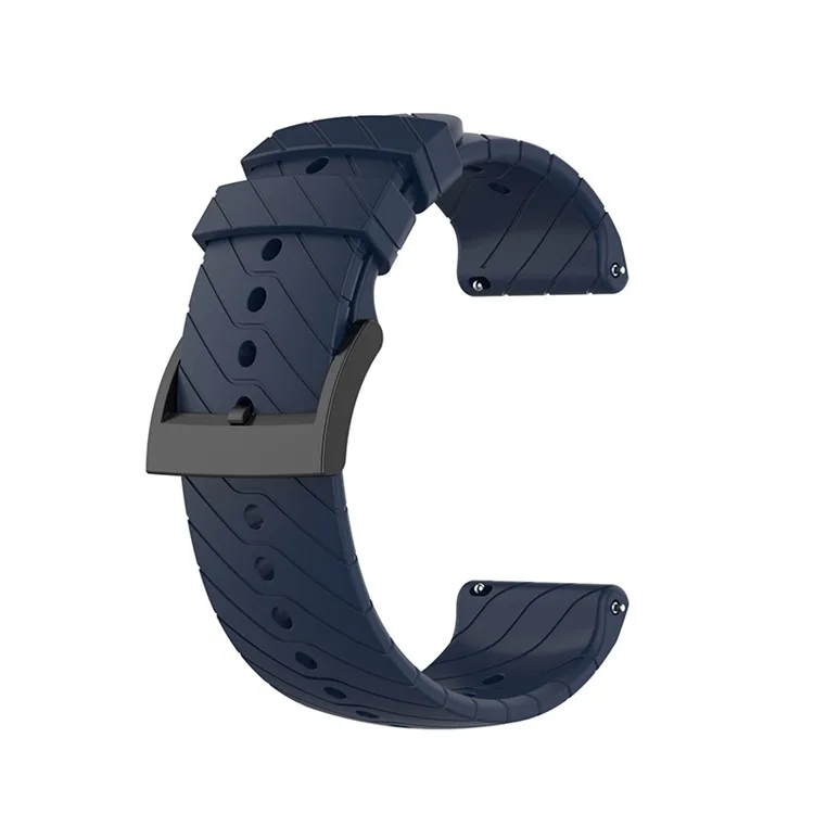 

24mm Twill Texture Silicone Replacement Adjustable Smartwatch Strap Sport Band for Suunto 9 / 9 Baro / D5 / 9 Copper - Midnight