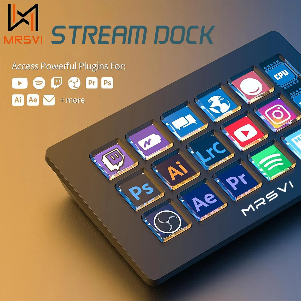 

MRSVI Visual Stream Dock Keyboard StreamDeck Lcd Button Live Content Creation Controller Custom Button For Windows/Mac/Android