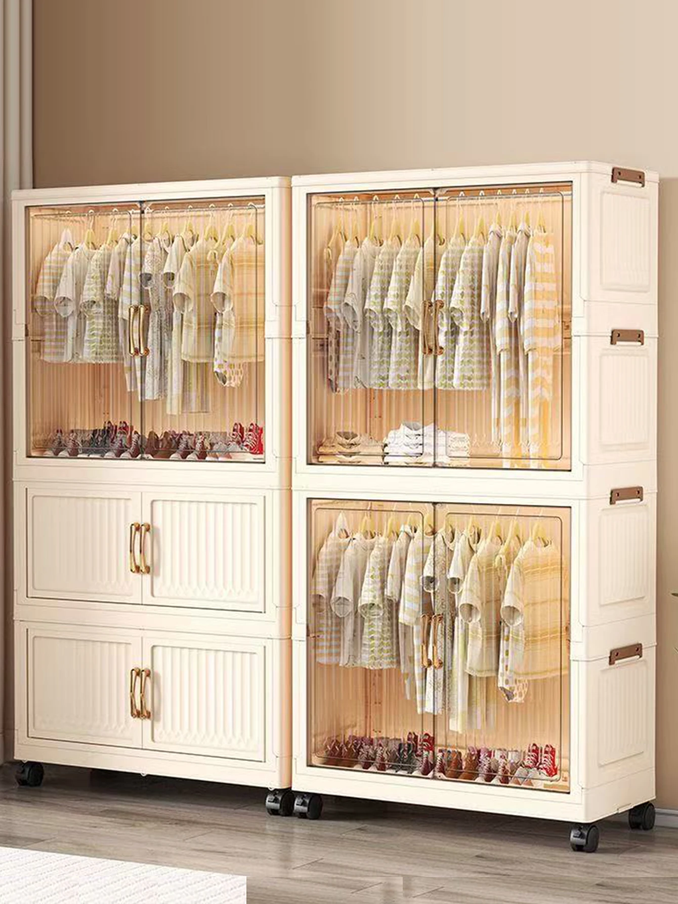 Foldable Multi-Compartment Wardrobe – Bedroom Storage Cabinet for Kids' Toys & Clothes, Baby Closet Organizer, Space-Efficient