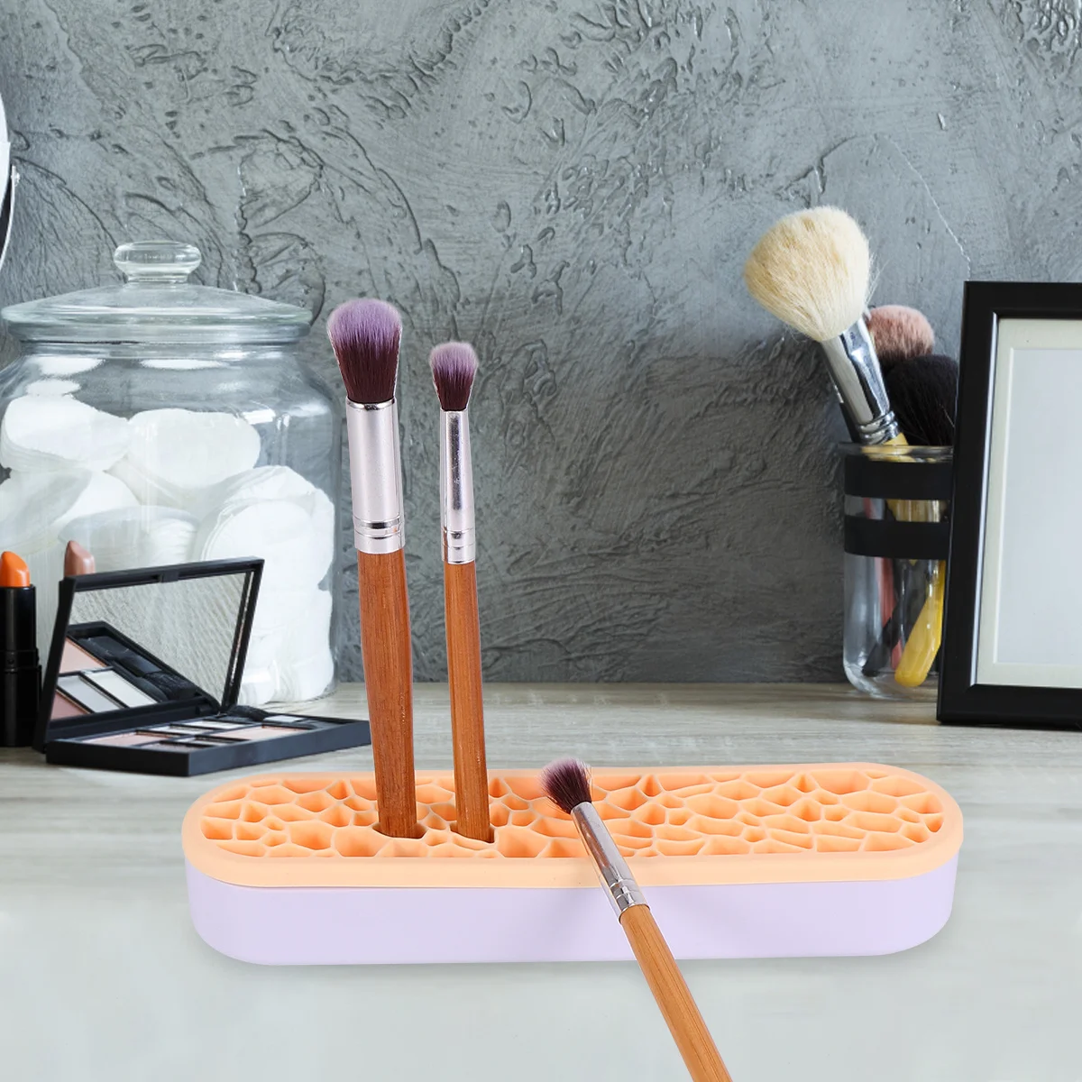 

Makeup Brush Organizer Drying Rack Portable Brush Holders Sturdy Lightweight for Various Occasions Yellow