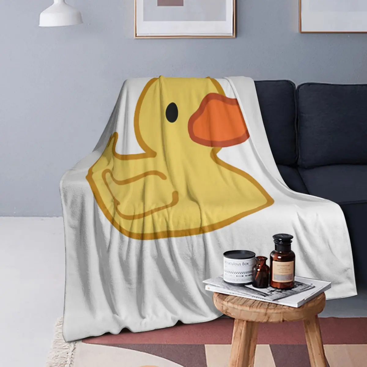 

Cute Rubber Duck Blanket Soft Warm Flannel Throw Blanket Bedspread for Bed Living room Picnic Travel Home Sofa