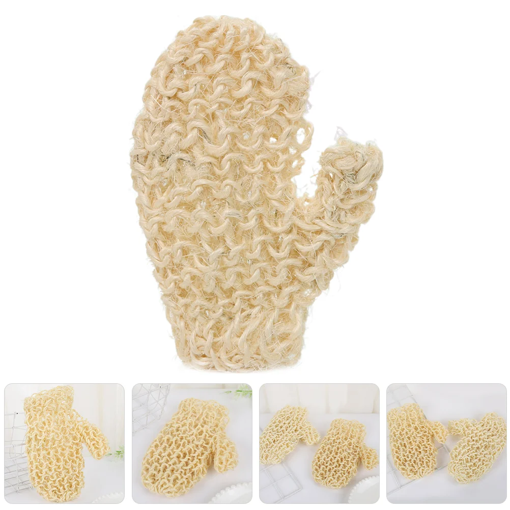 Braided Shower Gloves Exfoliating Skincare Mitts Cleaning Manual Washcloth Body Peeling for Bathing Sisal