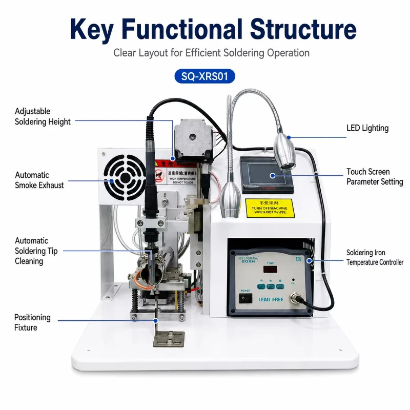 SQ-XRS01 Automatic Soldering Machine for Wire Harness USB DC Plug Switch Precision Welding Desktop