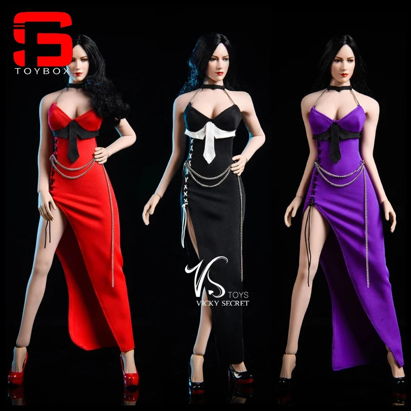 

VSTOYS 19XG49 1/6 Scale Female Sexy Split Evening Dress Clothes Model Fit 12-inch Soldier Action Figure Body Dolls