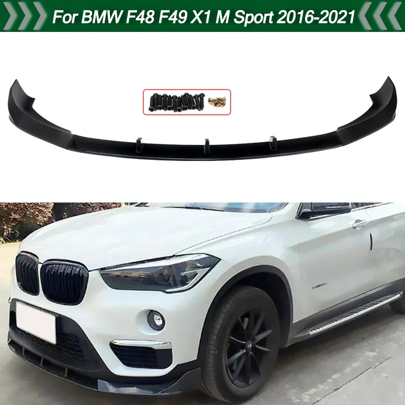 Magickit Front Bumper Splitter Spoiler Lip AC Style for BMW F48 F49 X1 M Sport SDrive18i 20i 28i 2016 2017 2018 2019 2020 2021 - view 2