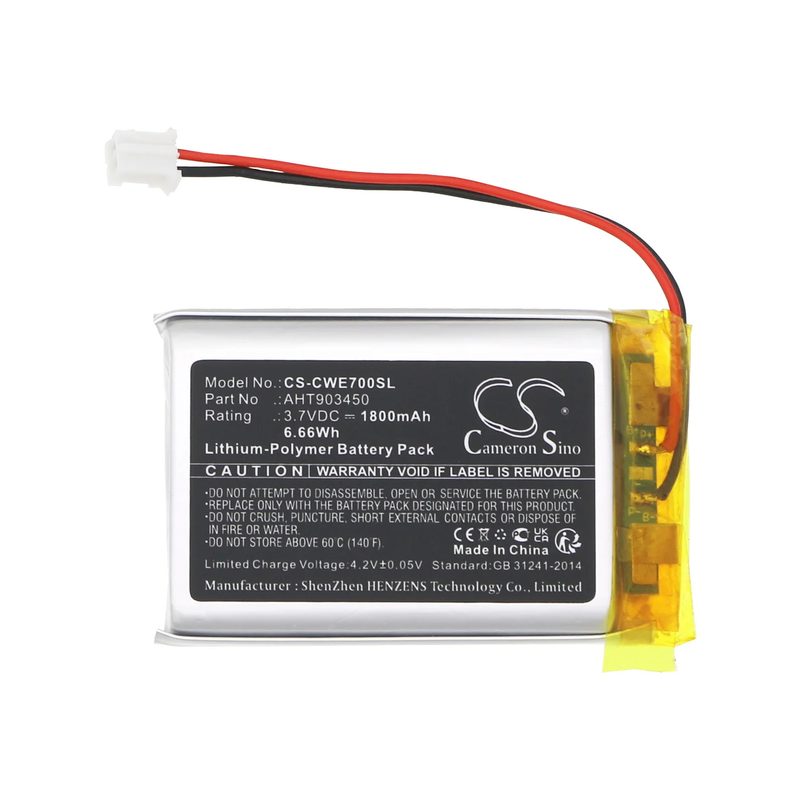 Batterie de remplacement CS pour COWIN E7, E7 Pro, AHT903450, 1800mAh, 6,66 Wh