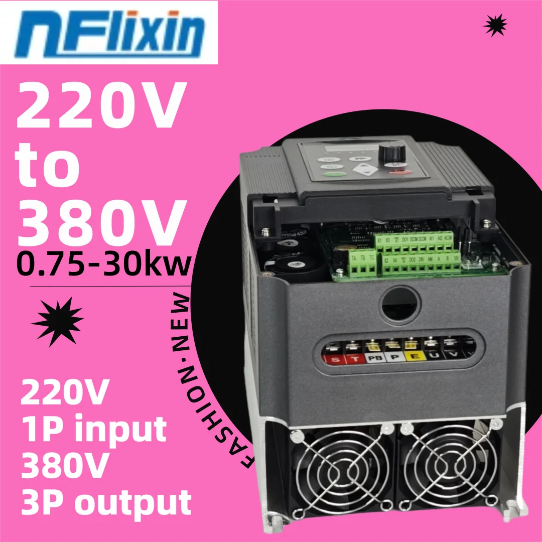 

Frequency Inverter for 0.75/1.5/2.2/4/5.5/7.5/11/15/18.5/22/30KW 220V to 380V Input 1P to Output 3P for Industrial Motor Control