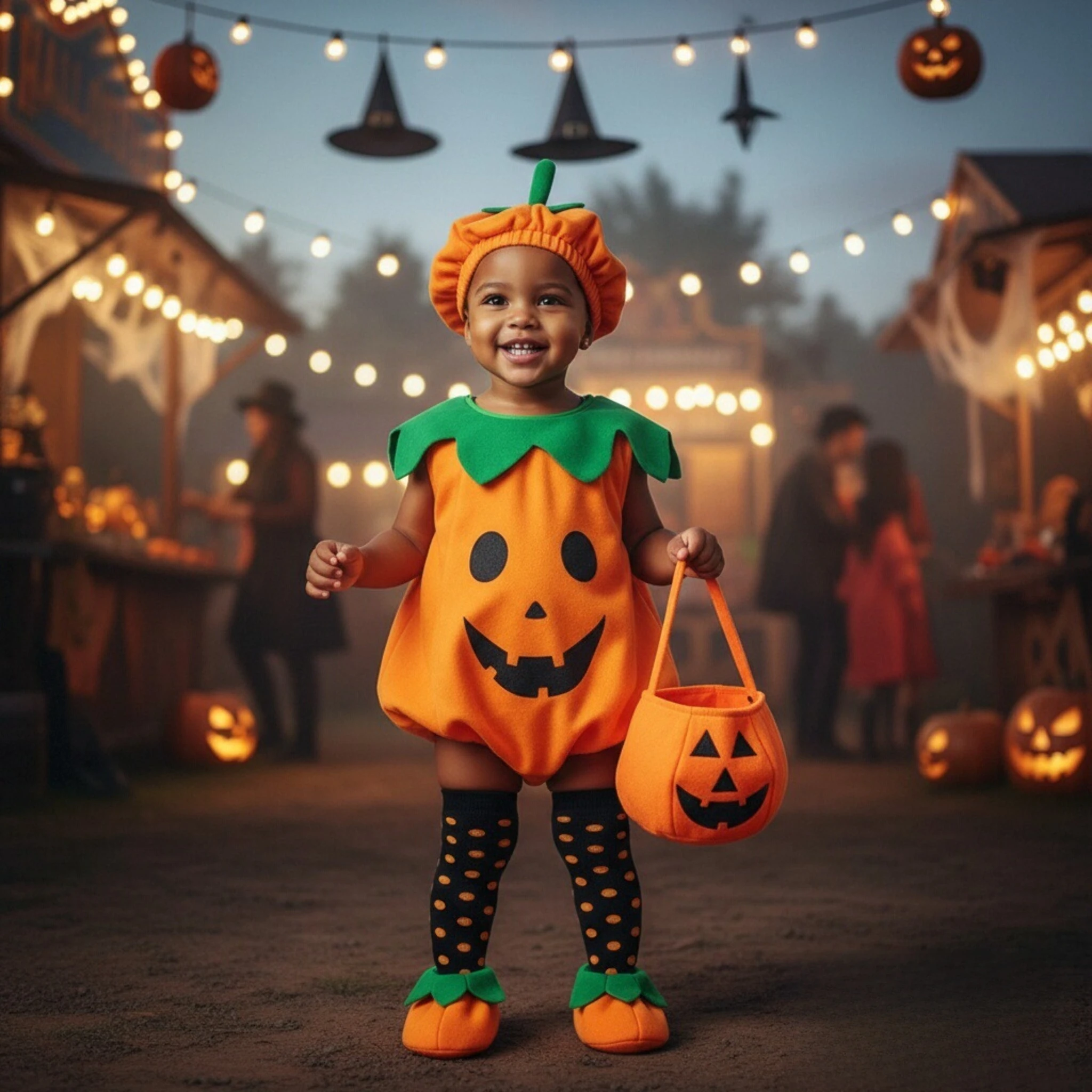 Kids Pumpkin Costume with Hat Boys Girls Halloween Cosplay Costume for Baby Girl Boy Fancy