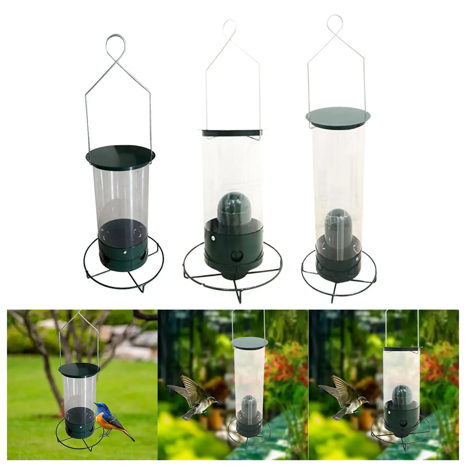 

Multiple Holes Bird Feeder, Birds Food Dispenser Birds Shelter, Squirrel Resistant Bird Feeder for Patio Deck Yard Garden Birds