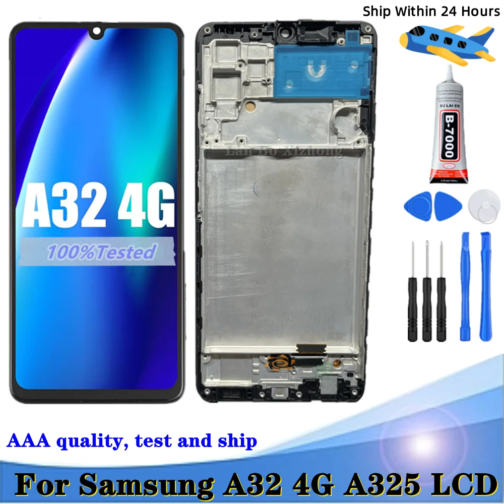 Протестировано новый OLED TFT для Samsung A32 4G A325 A325F SM-A325M SM-A325F/DS ЖК-дисплей с цифровым преобразователем сенсорного экрана в сборе