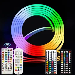 RGB Neon LED taśmy światła 12V Wifi Bluetooth kompatybilny pilot zdalnego sterowania możliwość przyciemniania silikonowe światła ue moc US zestaw wodoodporna wystrój