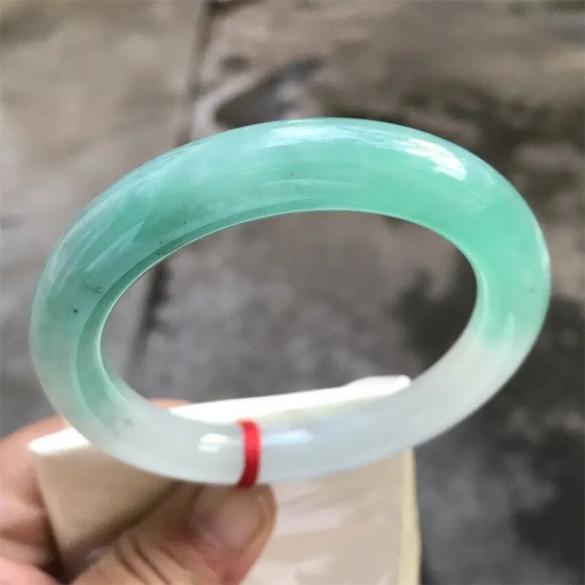 58mm Burma Natural Ice Green Jadeite Jade Bracelet Emerald Jade Bracelet Bangle