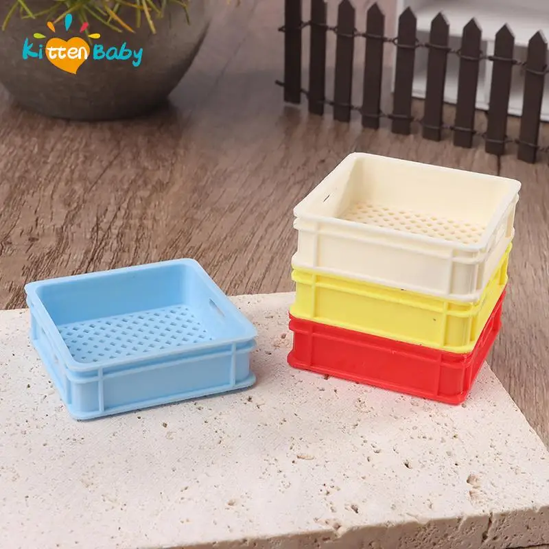 1/12 Dollhouse Miniature Mini Food Storage Basket Fruits/Vegetable/Drink/Bread Basket Model For Doll House Kitchen Accessories