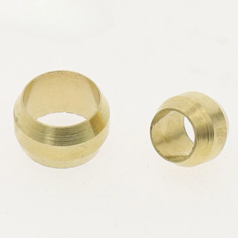 10PCS Brass Double taper ferrule 4 6 8 10 12 14mm OD Compression Sleeve seal ring fittings Tube centralized lubrication system