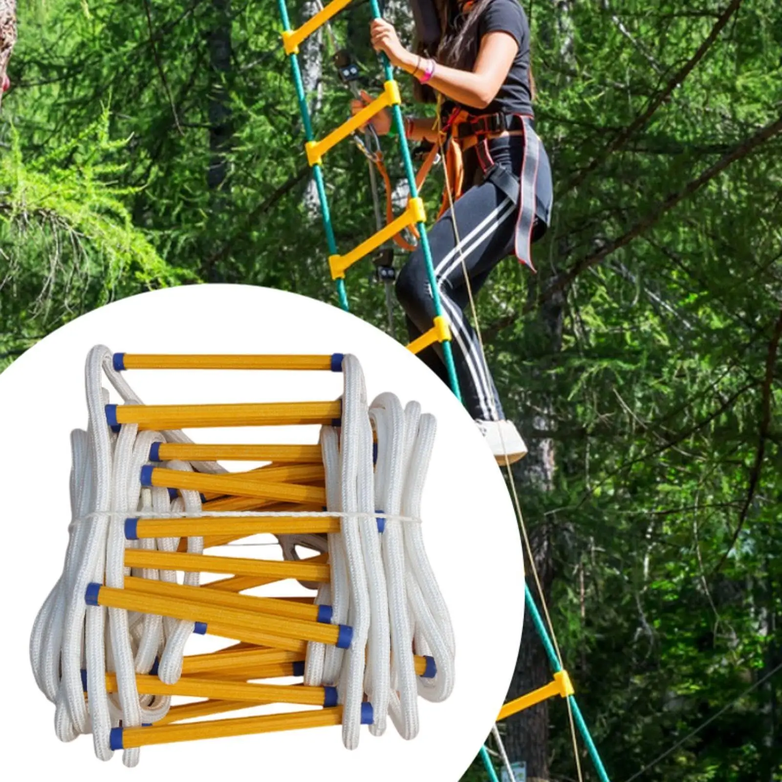 

16ft Escape Ladder Fire Evacuation Multifunctional 5M Emergency Fire Ladder for Office Home Residential Building Outdoor Work