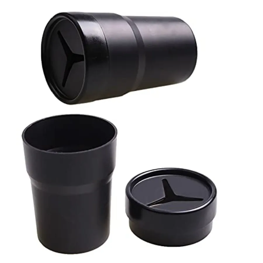 

Car Change Holder with Lid Automotive Plastic Garbage Cans 250 mL 0.06 Gallon Portable for Keys Pen, 2 PCS