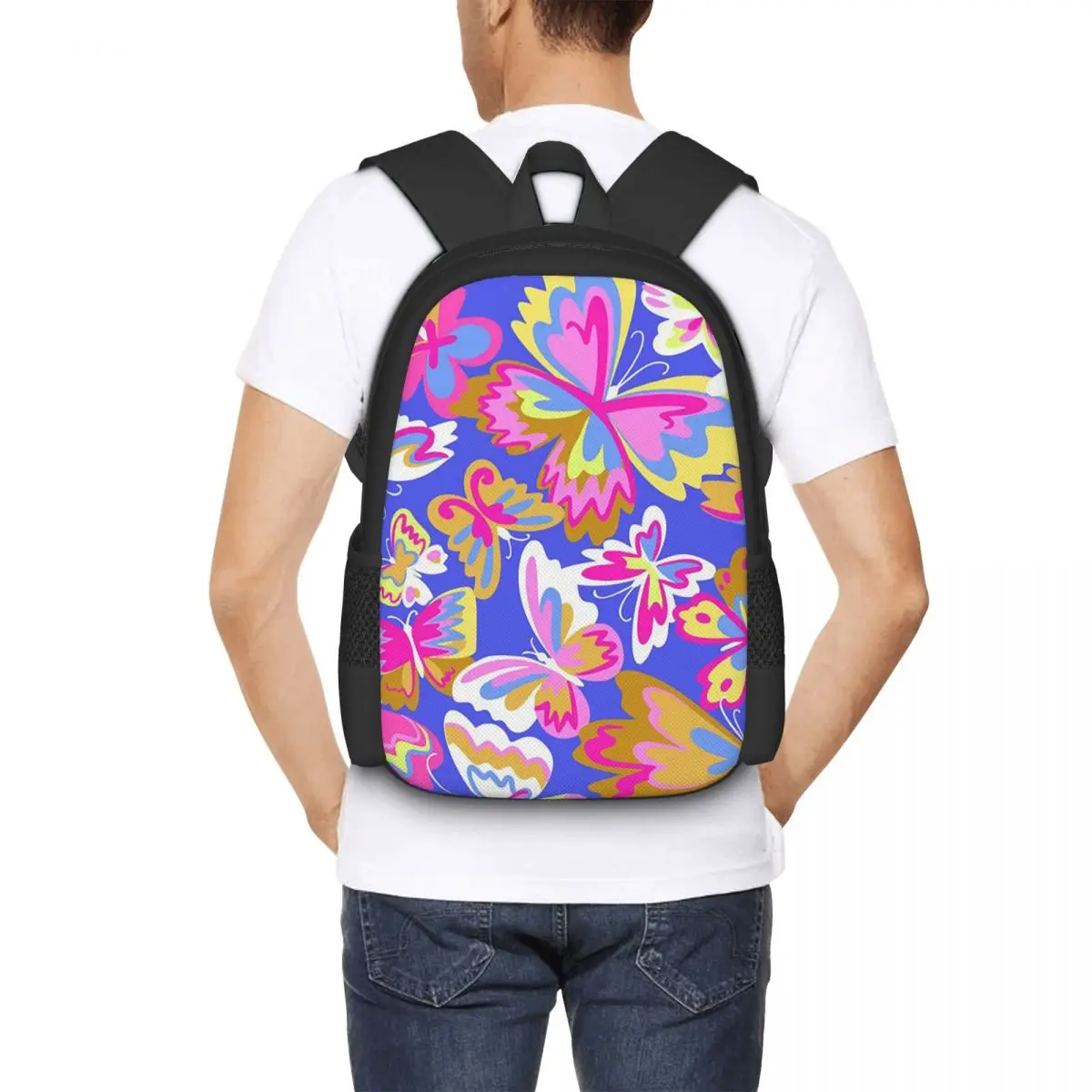

Colorful Butterfly Student Backpack School Bag Hiking Travel Daypack for Boys Girls Fashion Bookbag Shoulder Bags