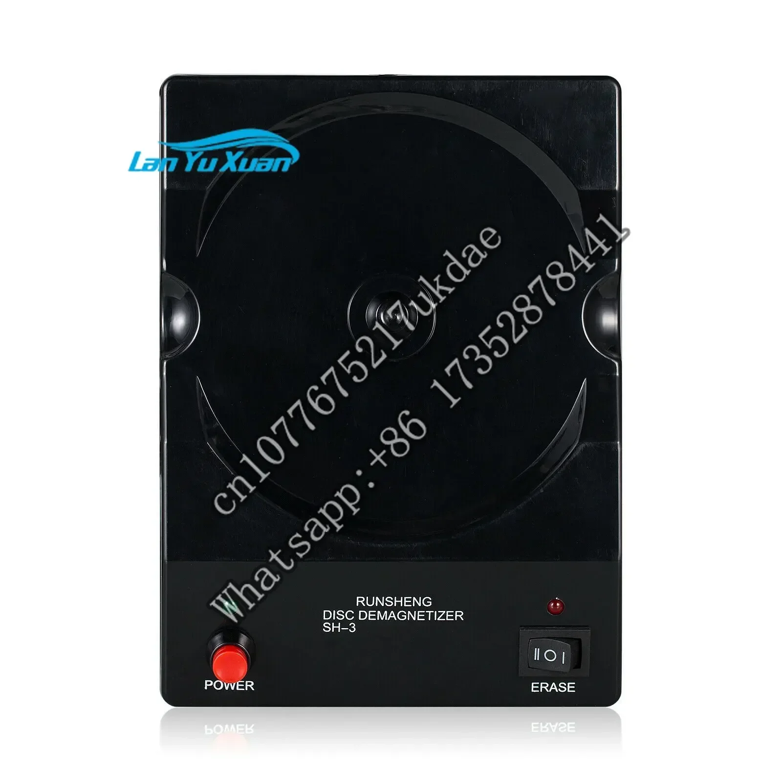 เครื่องลบแม่เหล็กแผ่นซีดี/ดีวีดี ขนาดเล็ก AC 250V สำหรับหลอด/สายเคเบิล สีดำ 0.8A