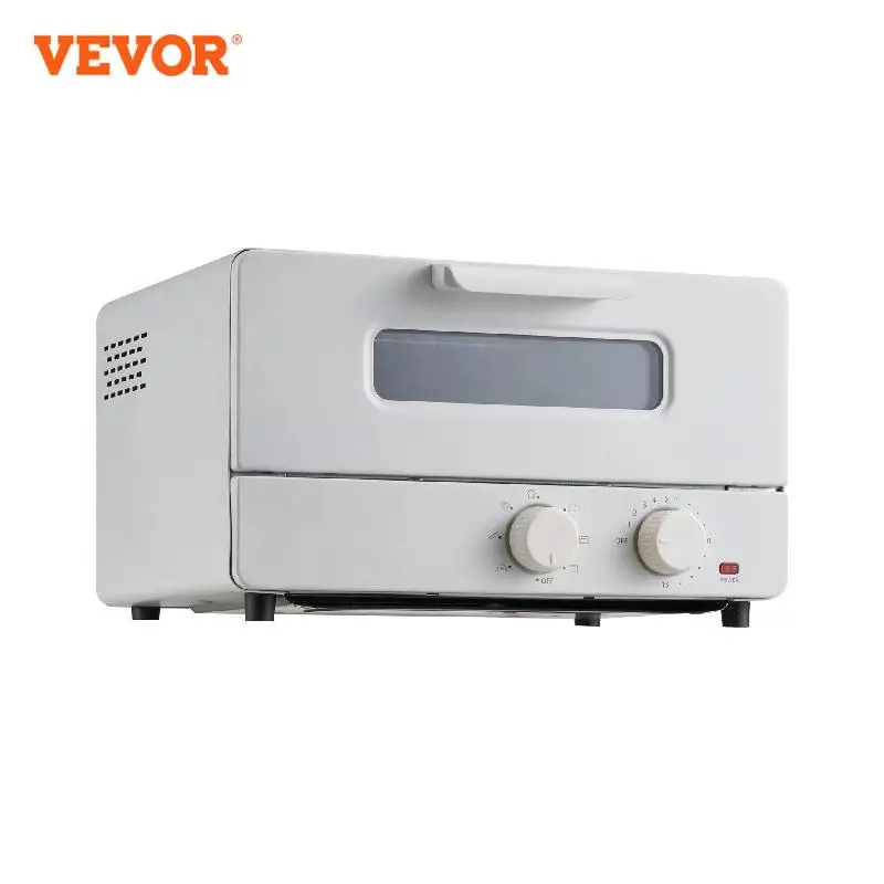 VEVOR 5-IN-1 Steam Oven Toaster 12L Convection Oven 1300W Steam Toaster Oven Countertop Combo with Grill Pizza Pan Gloves White