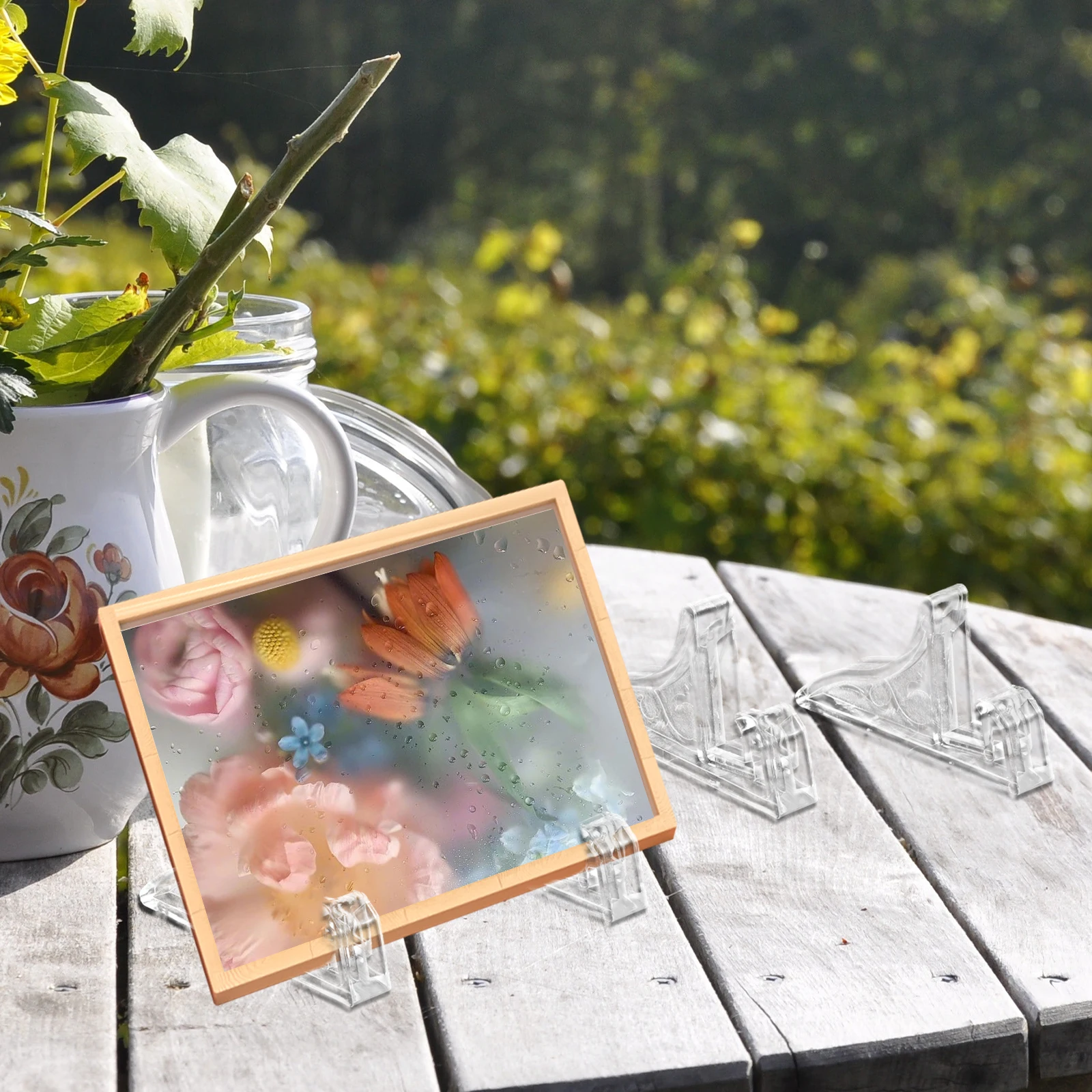 

10Pcs Plastic Display Stand Base for Photo Frames Certificate Holder Desktop Picture Frame Shelf Multi-Functional Tabletop