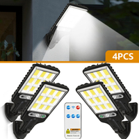 1-4PCS 108COB Solar Outdoor Lights Waterproof Motion Sensor Wall Lamp Garden Decor Sunlight Charging Camping Lights Street Lamps